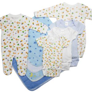 Bambini Newborn Baby Boy 9 Pc Layette Baby Shower Gift Set