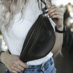 Leather Fanny Pack, Leather Hip Bag, Leather Waist Bag, Personalise