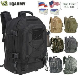 Military Tactical Backpack Army Molle Assault Rucksack 3P Outdoor 60L